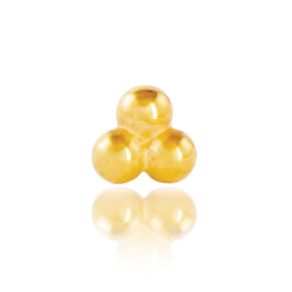 Top de acero quirúrgico 316L con forma de tres bolas. Color dorado
