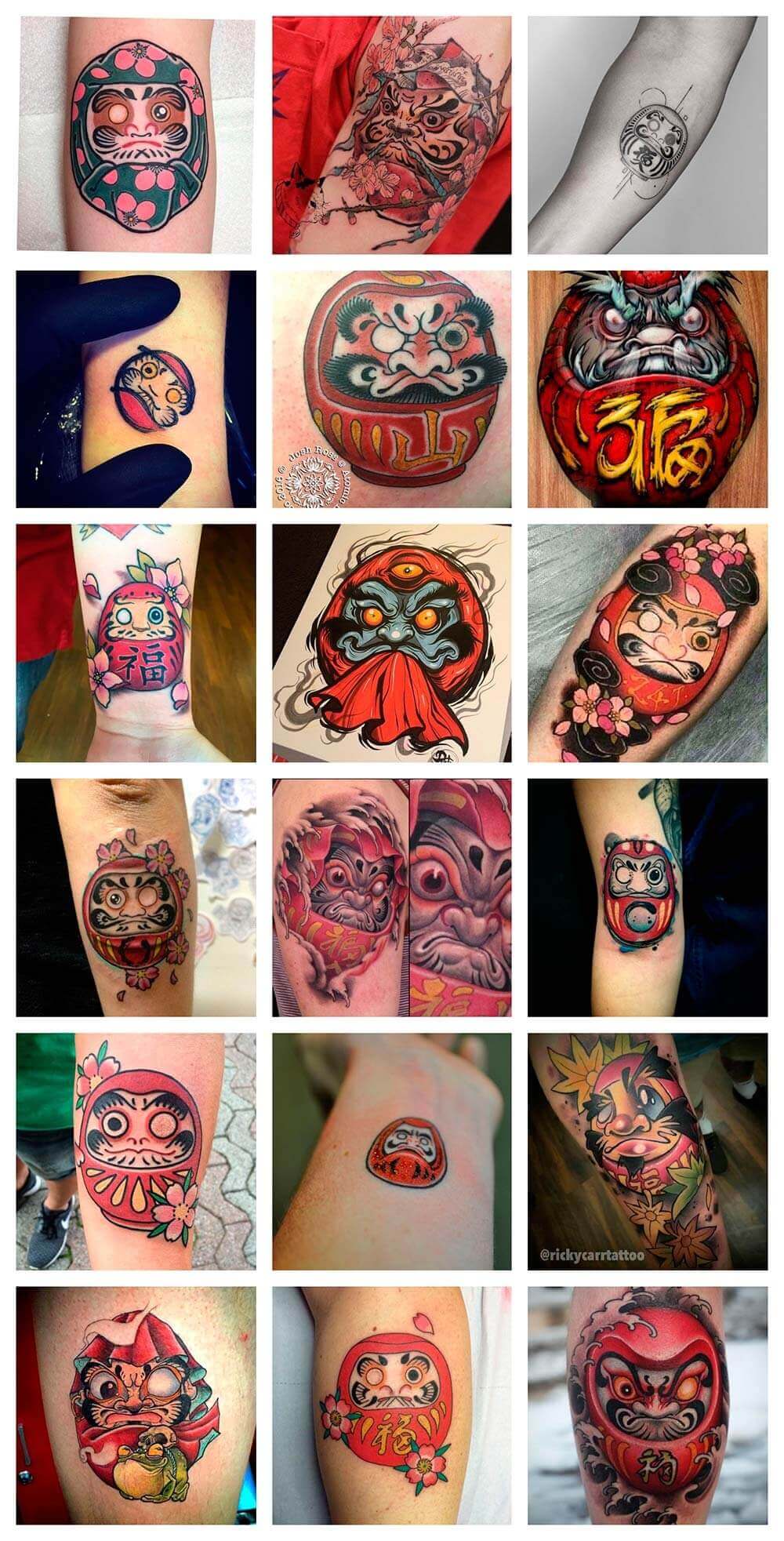 ▷ Tatuaje DARUMA, SIGNIFICADO Y TATTOO - Camaleon Tattoo