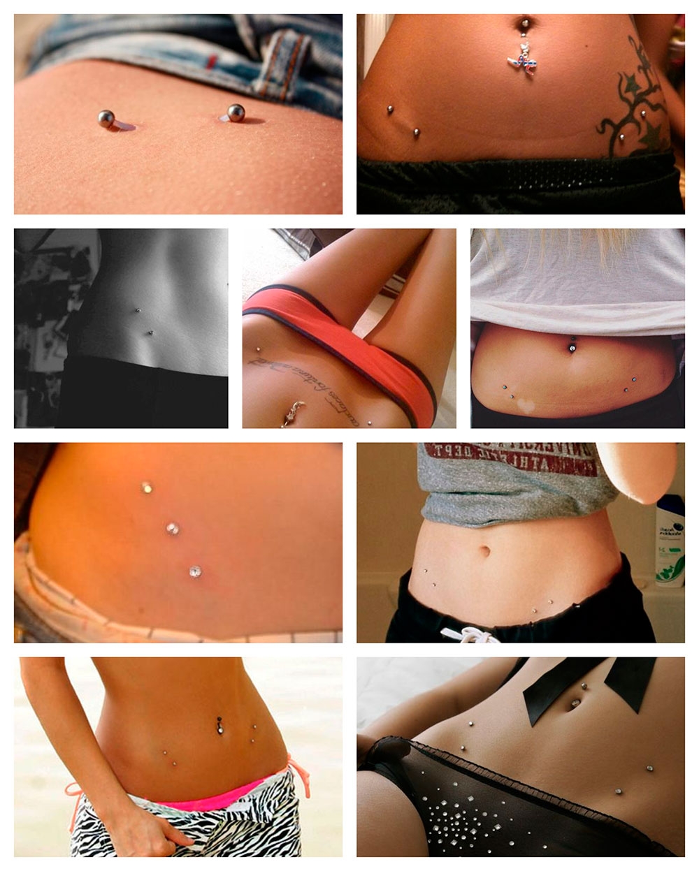 Estilos o tipos de piercings en la cadera o Hip piercing