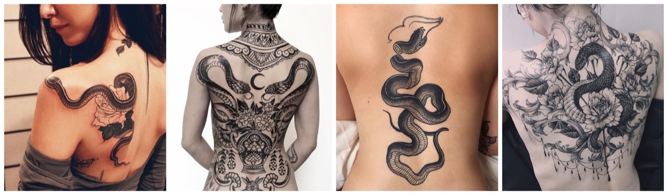 Imágenes de tataujes de serpientes en la espalda