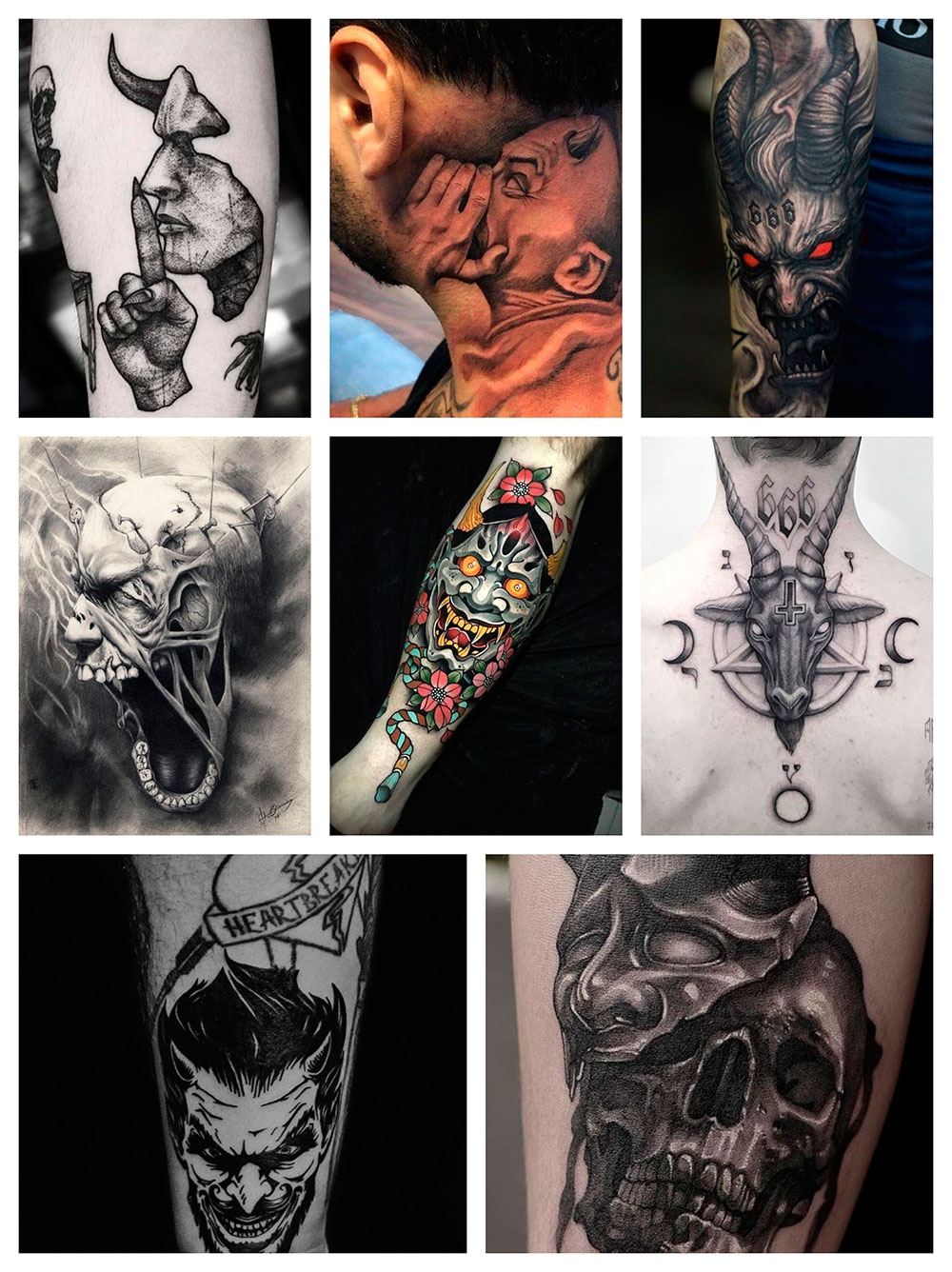 significado de Tatuajes de demonios en diferentes partes del cuerp