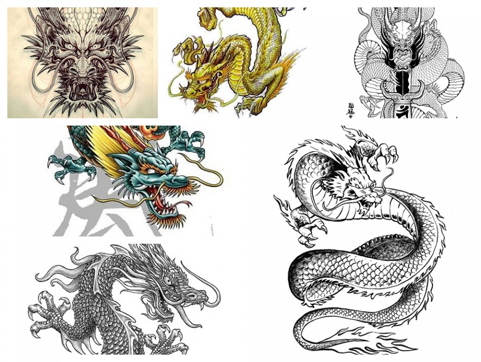 Diseños de tatuajes de dragón japonés Ryu