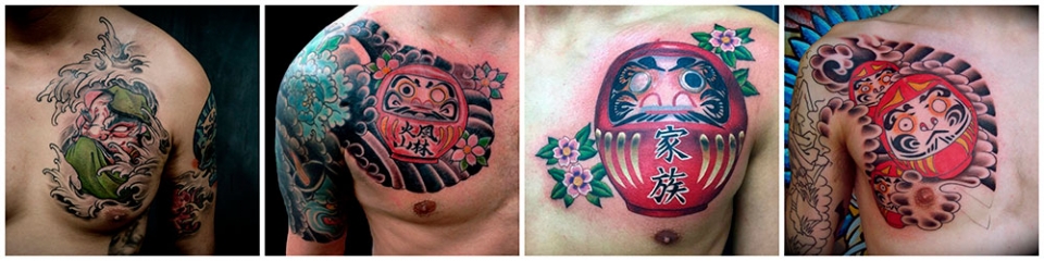 Tattoo / Tatuajes Daruma en el pecho o la espalda
