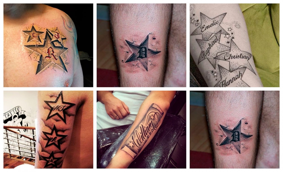 Tatuajes de nombres con estrellas