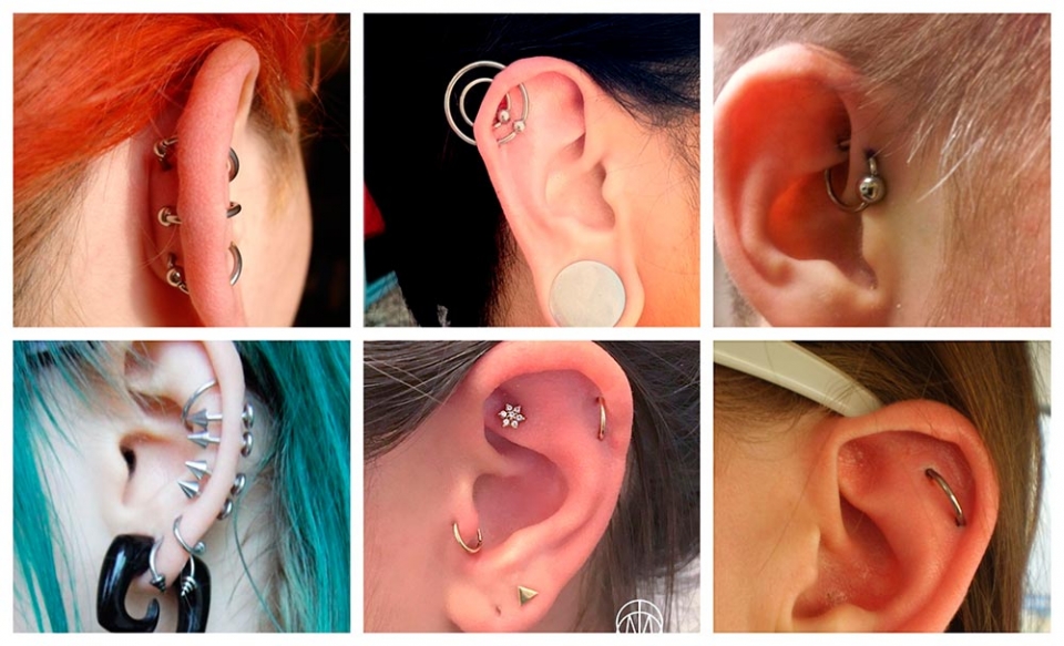 Galería de piercings reales tipo orbital