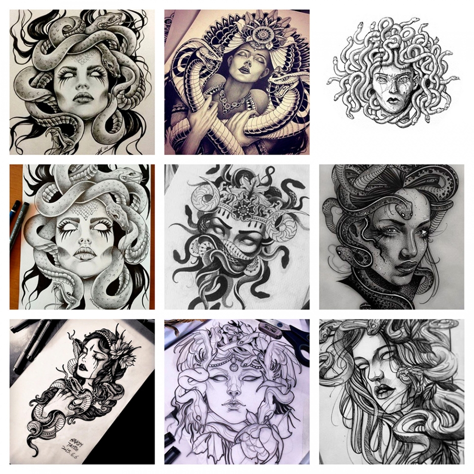 Dibujos, bocetos e ideas para realizarse un tattoo de medusa