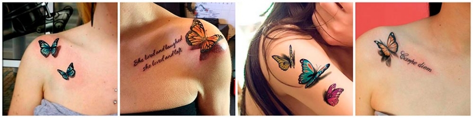 Ejemplos de tatuajes de mariposas en los hombros