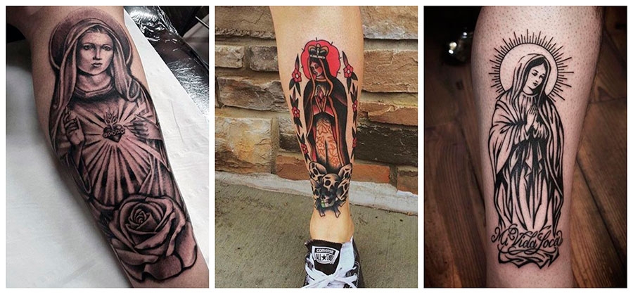 Fotografías de tatuajes de la virgen maría en las piernas