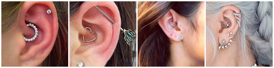 Ejemplo de tipos de Piercings Daith