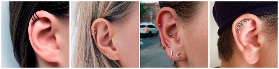 Ejemplos e imágenes de piercings Helix, tipos y formas de hacerlo