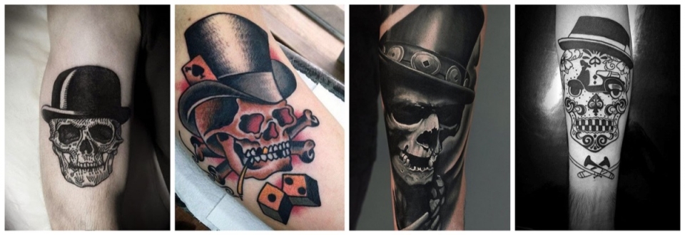 Tatuajes de calaveras con sombrero