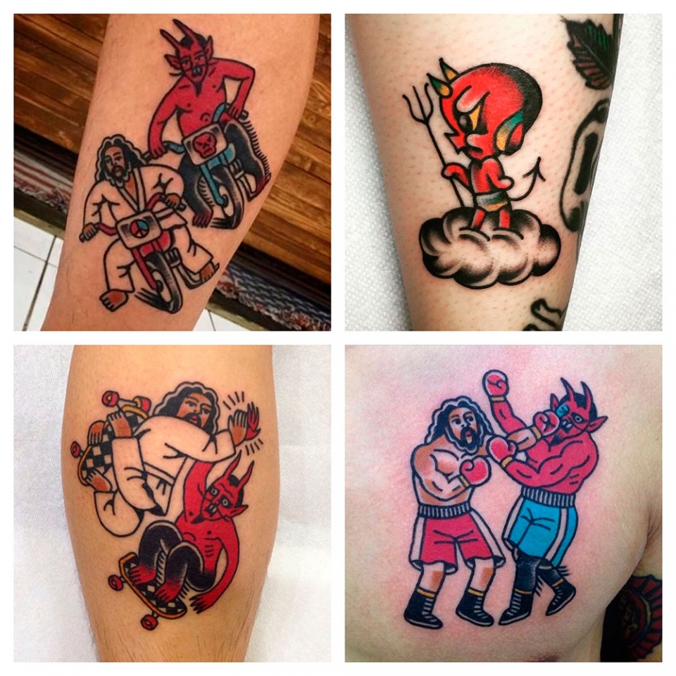 Tatuajes de diablillos y diablos pequeños en diferentes partes del cuerpo
