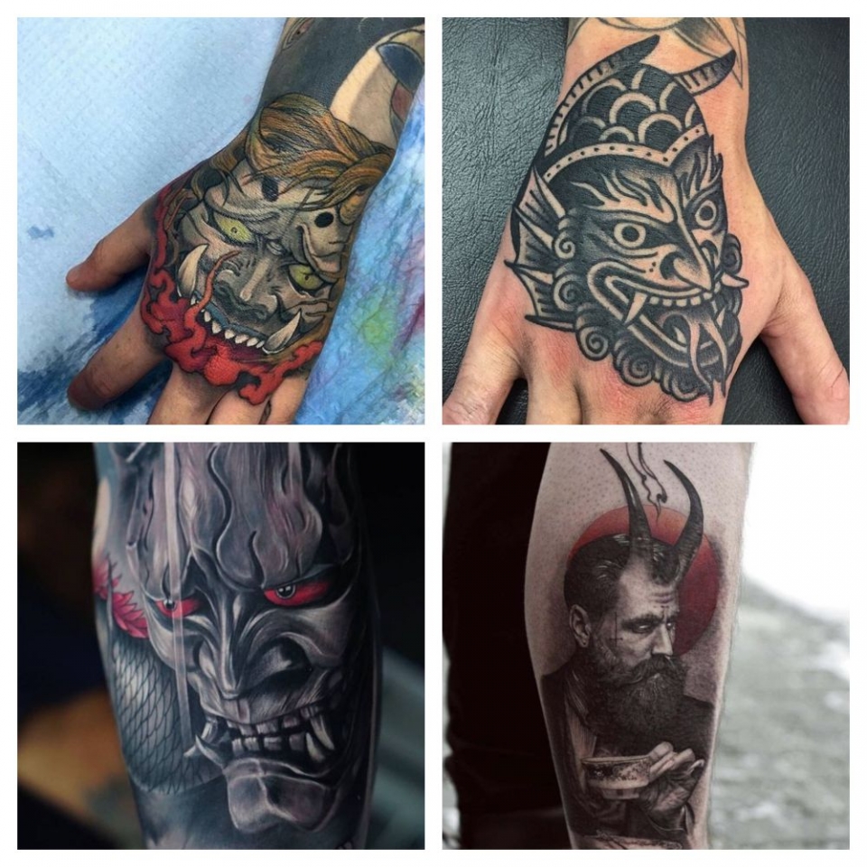 Tatuajes de demonios y diablos en diferentes partes del cuerpo