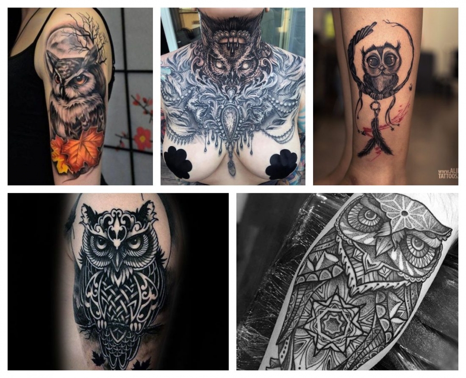 Ejemplos de Owl tattoo para mujeres / Tatuajes de buhos para mujeres