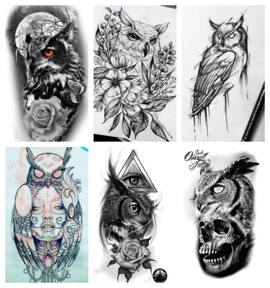 Bocetos e imágenes de Buhos para realizarse el próximo tatuaje