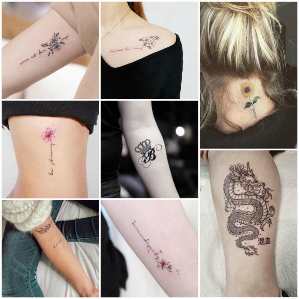 Ejemplos de tatuajes de letras acompañados de imágenes