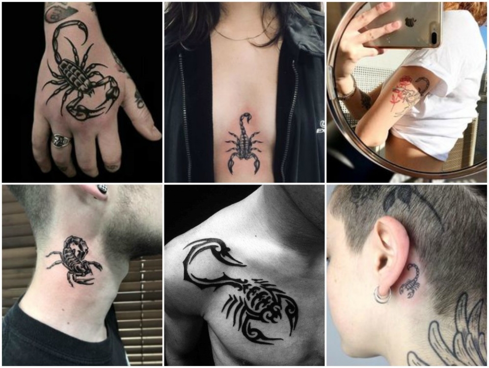 tatuajes de escorpión ruso y tatuajes de escorpión en pantillas latinas