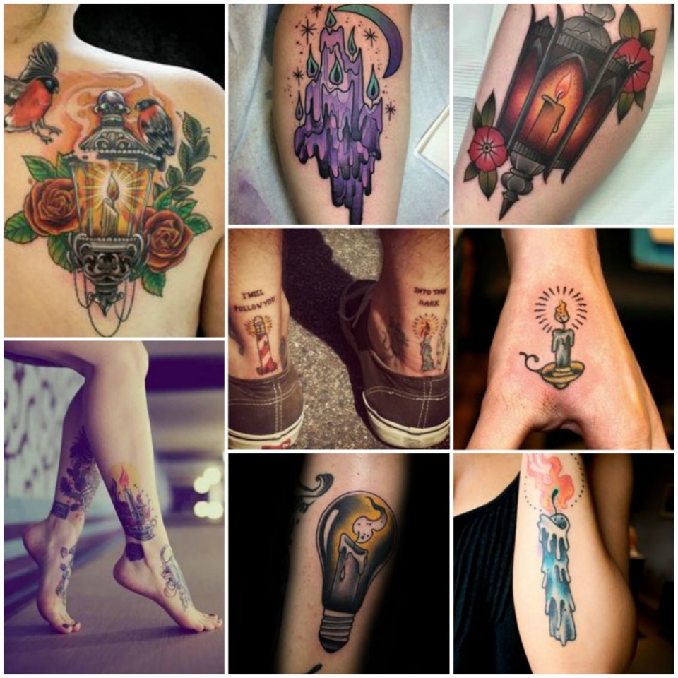 los tatuajes de velas o luz de colores