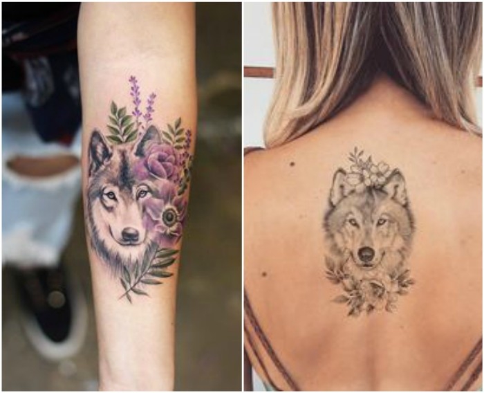 tatuajes de lobo para mujer