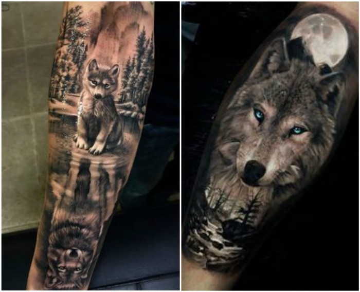 tatuajes de lobo realista