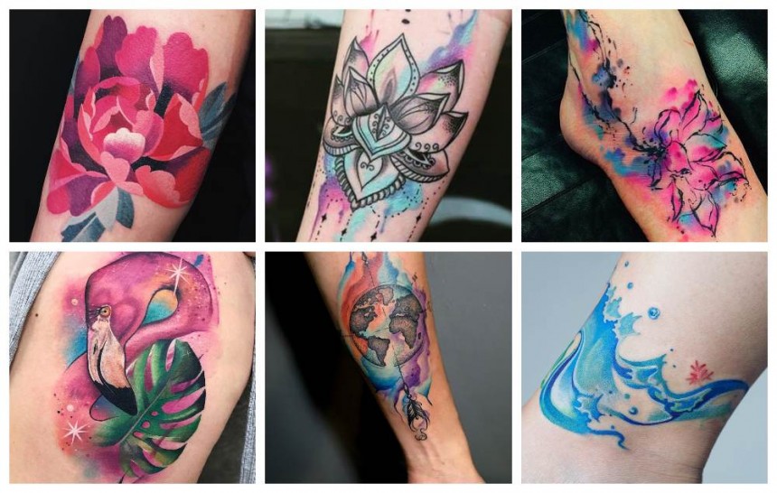 Inspiración para realizarse un tatuaje de acuarela en cualquier parte del cuerpo