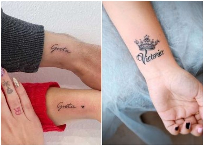 tatuajes de nombres en la muneca