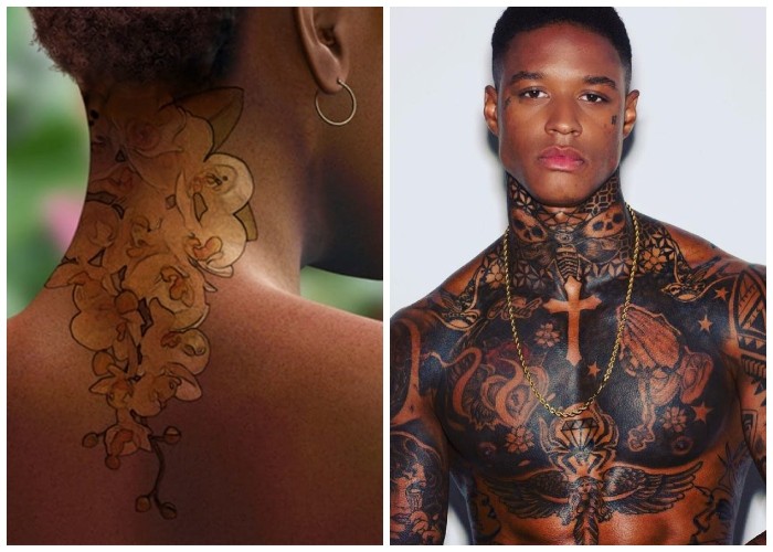 Gente morena con tatuajes