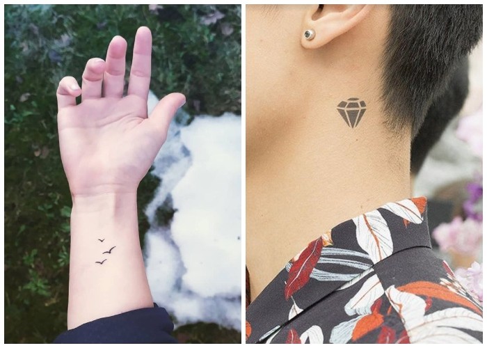 tatuajes de pajaros minimalistas