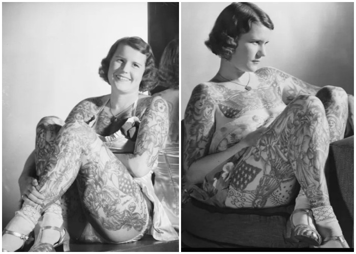 Betty Broadbent tatuadora femenina