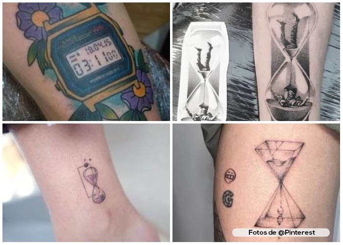 Tatuajes de relojes de arena y su significado  Tatuaje reloj de arena,  Tatuajes de relojes, Tatuajes de arte corporal